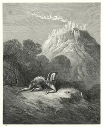 Illustration für Miltons Paradise Lost, Buch XI, Zeilen 208-210